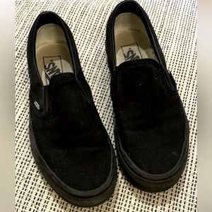 Vans black slip-on shoes size 7W/5.5M